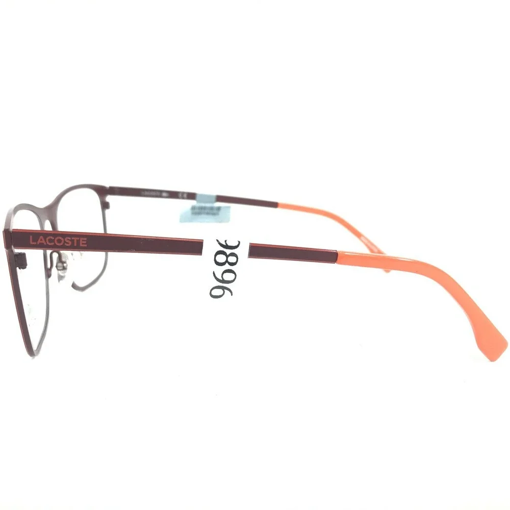 Lacoste Eyeglasses Frames L2231 615 Red Square Horn Thin Wire Rim 55-19-145
